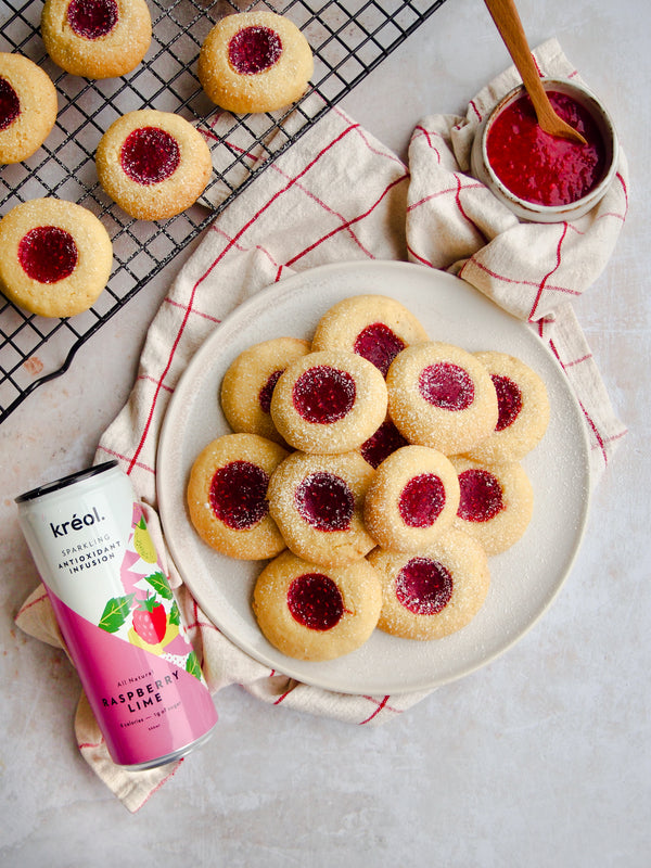 Raspberry & Lime Thumbprint Cookies